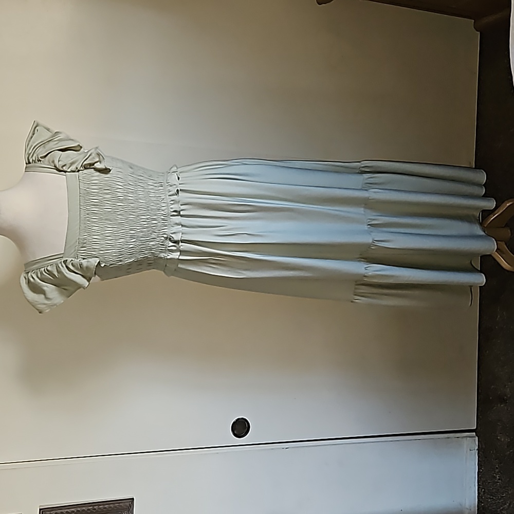 Anthropologie Moon River Layered Midi Sundress Smocked Short Sleeves Size Small - Picture 3 of 17